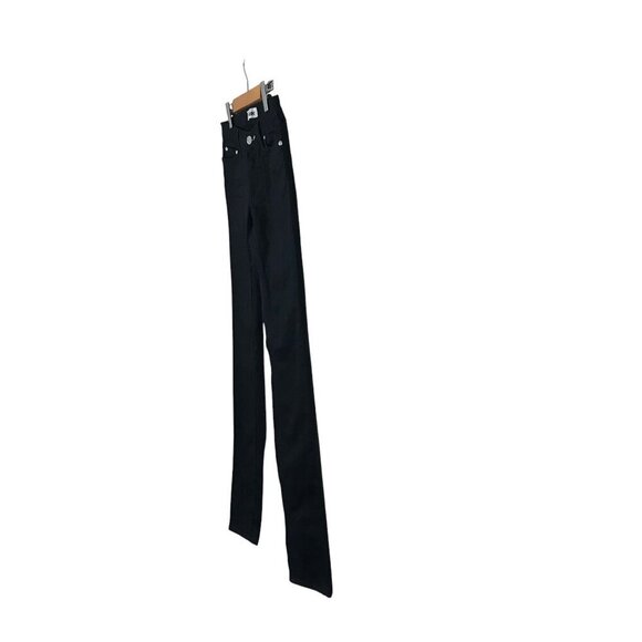 NWOT Acne Kex Wet Black Woman's 5 Pocket Zip Up Jeans Size 26 - Picture 3 of 8